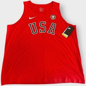 Nike USA Olympics Red Cotton Tank Top “The Nike Tee” Shirt CN1537-657 Mens XXL